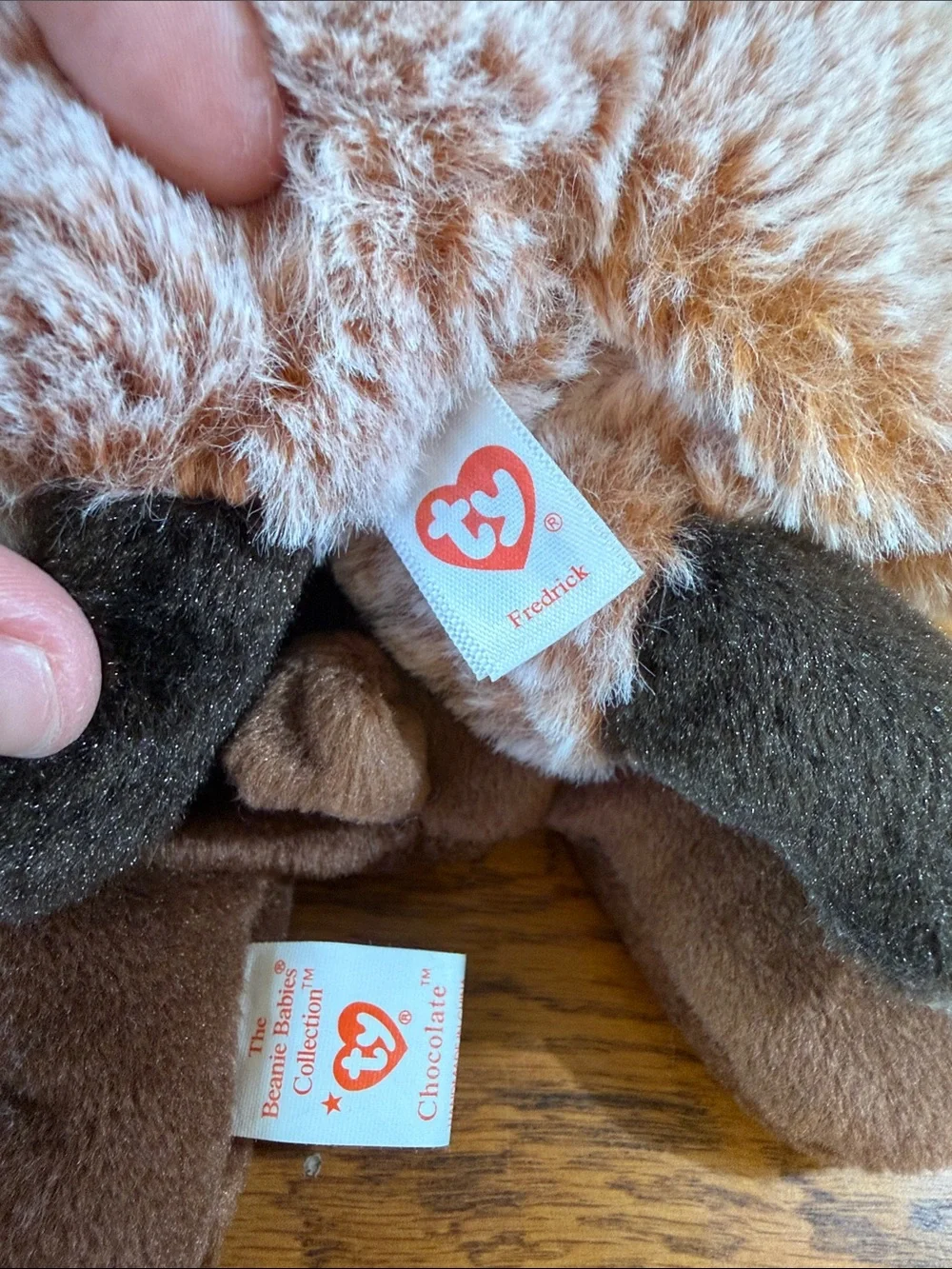 Lot of 2 BEANIE BABIES Ty Chocolate Moose Plush And Fredrick TY fox plush